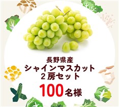 アンケートに回答・応募で100名に『長野県産 シャインマスカット 2房